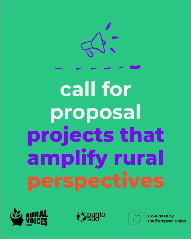 La rivoluzione inizia dove meno te lo aspetti: tra campi, borghi e piccole comunità. 

Rural Voices 2030 cerca progetti,  in Repubblica Ceca, Estonia e Francia, che diano voce ai giovani delle aree rurali, valorizzino risorse locali e costruiscano cittadinanza attiva, inclusiva e sostenibile.

Se conosci organizzazioni della società civile di Repubblica Ceca, Estonia e Francia con un’idea educativa, culturale, artistica o di comunicazione pronta a cambiare le cose, avvisale di questa opportunità. E se non le conosci condividi il post  e aiutaci a far arrivare questa opportunità più lontano!

📅 Scadenza: 20 ottobre 2025, ore 17:00 CEST
💰 Budget progetto: €22.000–27.000 (copertura 90%)

Scopri di più e scarica i documenti → https://ruralvoices.puntosud.org/call-for-proposals-rural-voices-2030-projects-that-amplify-rural-perspectives/
___________

Change often starts where you least expect it: in fields, villages, and small communities. 

Rural Voices 2030 is looking for projects, in Czech Republic, Estonia, and France, that empower young people in rural areas, enhance local resources, and promote active, inclusive, and sustainable citizenship.

Got an educational, cultural, artistic, or communication idea ready to make a difference? This call is for you.

📅 Deadline: 20 October 2025, 5 p.m. CEST
👉 Open to civil society organisations in Czech Republic, Estonia, and France
💰 Project budget: €22,000–27,000 (90% covered)

Learn more & download documents → https://ruralvoices.puntosud.org/call-for-proposals-rural-voices-2030-projects-that-amplify-rural-perspectives/

Know any organisations in Czech Republic, Estonia, or France? Share this post and help us spread the word further!

eu_partnerships 
#eudearprogramme
#callforproposal #financialsupport #ruralvoices2030