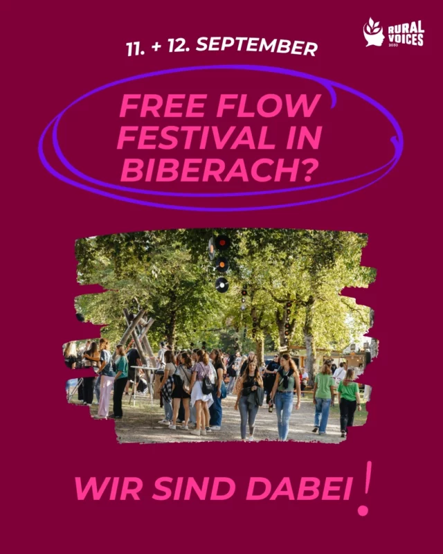 Am 11.-12. September findet das FreeFlow Festival in Biberach statt und wir sind dabei!!
Freut euch auf tolle Preise, die ihr bei unserer Wurfwand zum Thema Bodenschutz ergattern könnt. 🏆

Bodenschutz und Festival?? Richtig gehört! Denn Bodenschutz ist kein trockenes Thema – sondern eins, das Spaß macht und verbindet. Genauso wie ein Festival. Mit unserer Wurfwand wollen wir zeigen, wie spielerisch politisches Lernen sein kann – und warum Bodenschutz globale Gerechtigkeit bedeutet. 🌍

🎯Kommt bei unserem Stand vorbei - jeder Wurf zählt!

✨Du möchtest zum Festival? Mit dem Rabattcode ZUSAMMENZUMFREEFLOW erhältst du 15 % Rabatt.✨

#RuralVoices2030 #euDEARprogramme #Bodenschutz #finepmachtprojekte #freeflowfestival